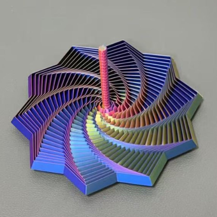 3D プリント 大根塔 多角形スパイラル ハンドル付き 3D フィジットトイ - 星型アンビエントリリーフツール 不安緩和用