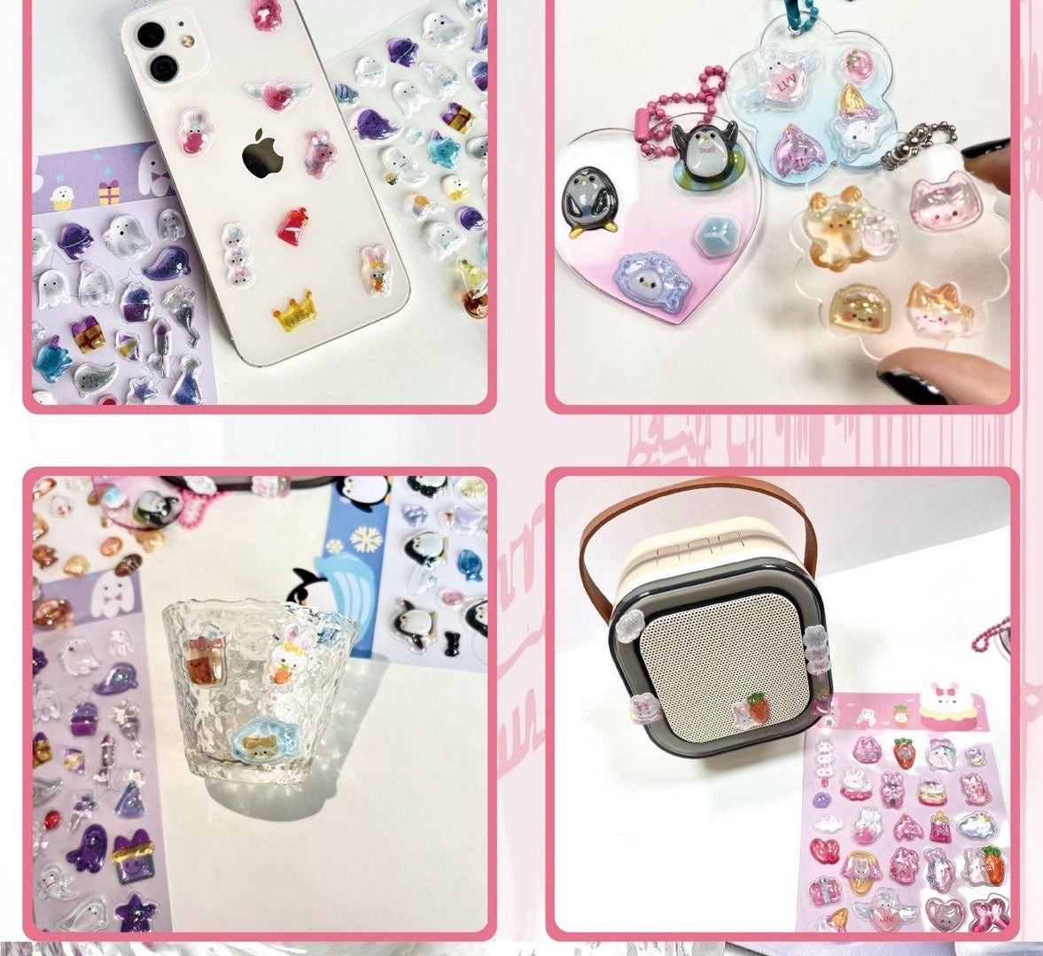 可愛らしく精巧で高品質なボンボンステッカー