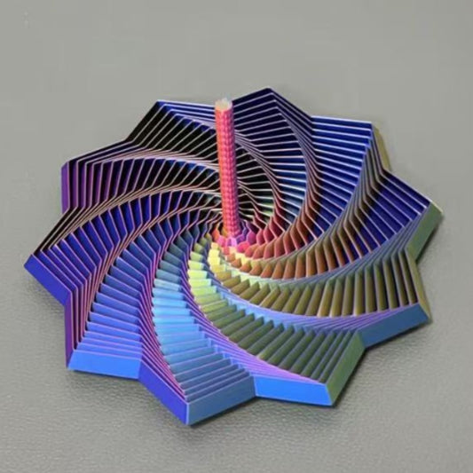 3D プリント 大根塔 多角形スパイラル ハンドル付き 3D フィジットトイ - 星型アンビエントリリーフツール 不安緩和用